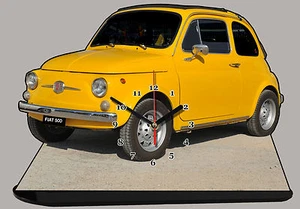 AUTO MINIATURA, FIAT 500 GIALLO-06, AUTO IN OROLOGIO MINIATURA - Picture 1 of 1