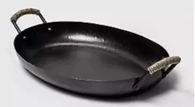 Umbral ~ Bandeja para servir de hierro de 11" x 18,1" con asas ~ marrón oscuro Foto 1 de 3