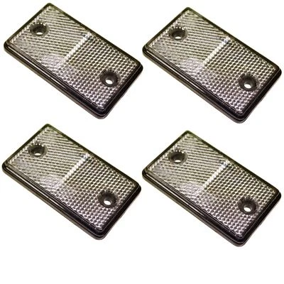 Clear Rectangular Front Reflector White Pack of 4 Trailer Fence Gate Post TR071 - Image 1 of 4
