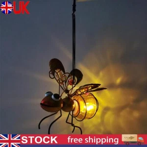 Solar Iron Insect Statue w/ LED Fairy Light Hanging Bee Light Garden Decor(Gold) - Picture 1 of 7