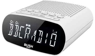 Bush DAB+ Clock Radio FM Abbey LCD Display Alarm Clock Dab Radio White 4745165 N - Image 1 of 4