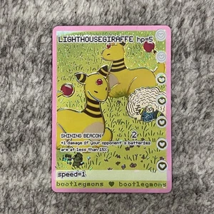 Light House Giraffe Bootlegmons Ampharos Pokemon Fan Art Custom Card Textured - Picture 1 of 3