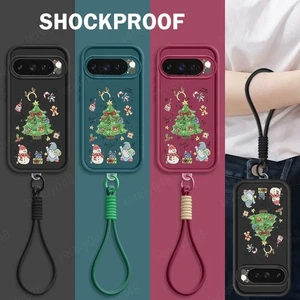 Custodia telefono albero di Natale carina cordino per Google Pixel 10 Pro XL 9 8A 8 cordini - Foto 1 di 14