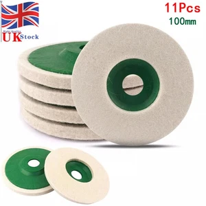 11 PCS 100mm 4 Inch Wool Buffing Angle Grinder Wheel Felt Polishing Disc Pad Kit - Picture 1 of 13