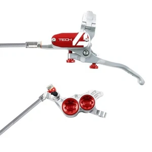 freno a disco anteriore tech 4 v4 4 pistoni rosso/argento HOFT4VSF.R HOPE freni  - Foto 1 di 1