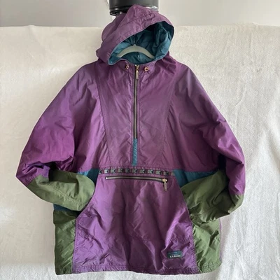 Vtg LL Bean Pullover Jacket Mens XL Aztec Thinsulate Hooded Nylon 90s John Mayer - Image 1 of 4