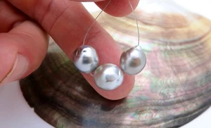 AA+ 5 BEAUTIFUL CULTURED TAHITIAN SHINING SILVER BLACK COLORFUL PEARLS 9.3 - 9.8 - Picture 1 of 12