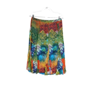 Coldwater Creek Green Silk A-Line Skirt - PM - Picture 1 of 4