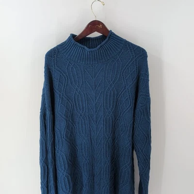 Suéter Pullover Vintage Pendleton Tejido con Cable Clásico Cuello Capucha Azul Talla XL Foto 1 de 4