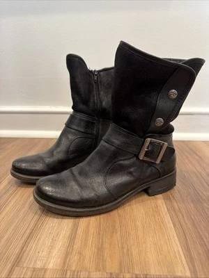 Botas al tobillo Bare Traps Hailie negras de imitación de cuero/piel sintética forradas para mujer talla 7 M Foto 1 de 4