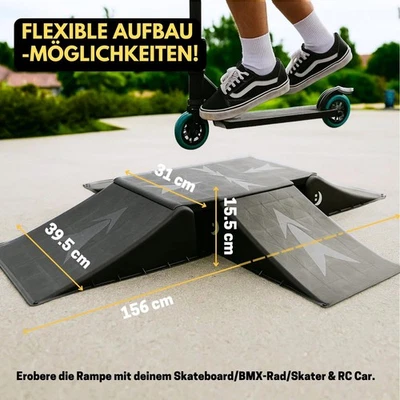 Best Sporting Skater Rampen-Set f. Skateboard, Waveboard, Skaterrampe 5tlg 30011 - Bild 1 von 4