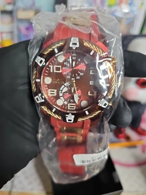 Invicta Perno 50mm - Esfera Borgoña - Banda Silicona 40721 Foto 1 de 4