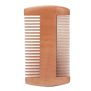 Wooden Beard Comb Mustache Comb Beard Care Grooming Double Sided AntiStatic CSA - Picture 1 of 12
