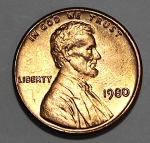 !980 Lincoln Memorial Stempelglanz Red Cent ohne Münzzeichen 3,11 Gramm - Bild 1 von 2