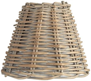 Empire Lamp Shade Natural Wicker Weave Small 3x6x5 Candelabra Clip-On Fitting - Picture 1 of 5