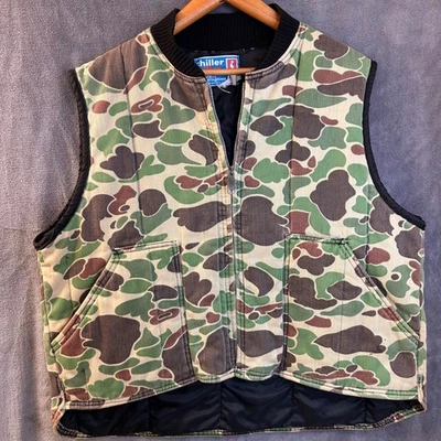 Vintage Chiller Killer SAF-T-BAK Camo Duck Hunting Vest Quilted Menswear - Image 1 of 4