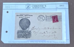 1906 Heißluftballon Take Off Baldwin Brothers 2 Cent rote Briefmarke Umschlag Post - Bild 1 von 9