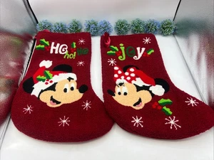 Disney Parks MICKEY & MINNIE Santa Christmas Stockings - Set of 2 - Picture 1 of 12