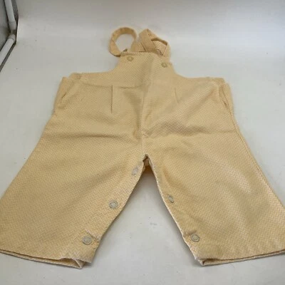Mameluco infantil algodón amarillo y blanco botones Chevron talla 9 Mos Health Tex vintage Foto 1 de 4