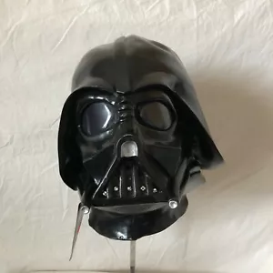 Vintage 90s Star Wars Darth Vader Deluxe Latex Mask Dead Stock 8 to Adult - Picture 1 of 9