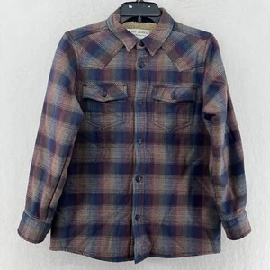 Cody James Hemdjacke Jungen XL blau rot kariert Sherpa gefüttert Knopfleiste Kragen - Bild 1 von 12