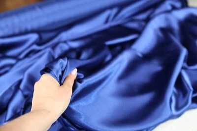 Royal Blue Satin Charmeuse Fabric By The Yard 340 - Image 1 of 4