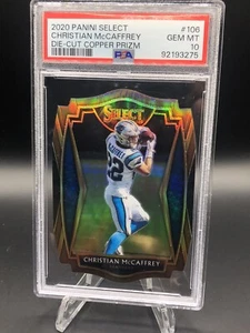 2020 SELECT BRONZE Prizm DIE CUT CONCOURSE CHRISTIAN MCCAFFREY #155 /355 PSA 10 - Bild 1 von 4