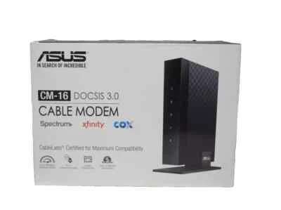Asus CM-16 DOCSIS 3.0 Cable Modem Gigabit LAN 686Mbps w Power Cord & Ethernet  - Image 1 of 4