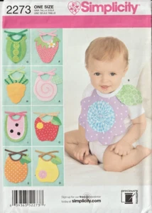 DESIGNER BABY BIBS - Simplicity Pattern 2273 - 9 Different Adorable Fruit & Veg! - Picture 1 of 2