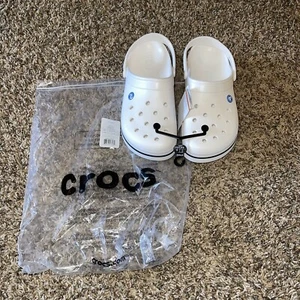 CROCS UNISEX CROCBAND 11016-100 WHITE SANDALS US M11 New Classic Clog - Picture 1 of 7
