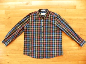 Orvis Womens Size 16 Colorful Plaid Pocket Button Up LS Shirt Blue Red Blk Tan - Picture 1 of 13