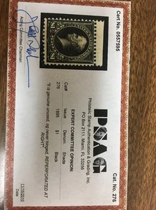 276 1895 $1.00 Black MNH Reperforated At Right. Catalogue Value $1800.00 - Picture 1 of 4