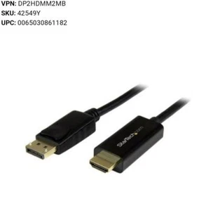 StarTech Display Port to HDMI converter cable - 6 ft (2m) - 4K - Foto 1 di 6
