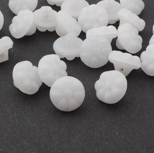 Lot (24) Tschechische Vintage Dimi Weiße Blume Glasknöpfe 10mm - Bild 1 von 3