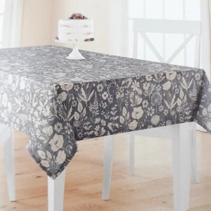 Tovaglia in tessuto primavera fiori grigio avorio 60x120 - Foto 1 di 3