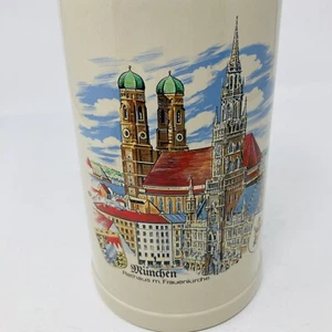 Munchen Munich Frauenkirche German porcelain Stein mug vintage handmade 8” 40oz - Picture 1 of 9