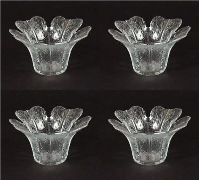 Votive Candle Holder Clear Glass Tulip Shape Studio Nova Box 5"Dia 3"High Set/4 - Image 1 of 4