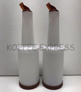 Barra de bebidas - Verter botellas (PBB-10) tapa marrón 1 qt juego de 2 tiendas café líquido - Imagen 1 de 3