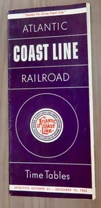 Atlantic Coast Line 1965 Time Tables - Imagen 1 de 1