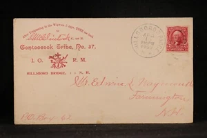 New Hampshire: Hillsboro Bridge 1903 Red Men Fraternal Advertising Cover - Picture 1 of 2