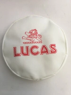 White Red Lucas 7" Fog Driving Cover MGTC MGTD MGTF Morgan Austin Healey Jaguar  - Image 1 of 4
