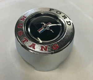 NEW 1965 - 1966 Mustang Pony Steering Wheel Original Look Woodgrain Chrome Cap - Picture 1 of 3
