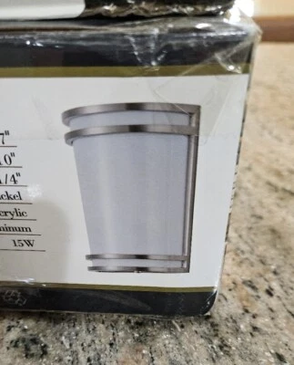 матовый никель светодиодный настенный бра внутренний/крытый наружный (2 наличии) каттлея новый в коробке - Изображение 1 из 4