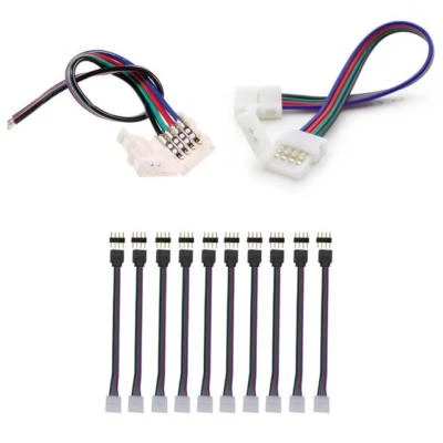 10mm 4 Pin RGB LED Strip Light Connector Snap Clip Adapter Coupler to Wire PCB - Image 1 of 4