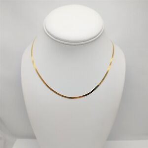 14K Yellow Gold - Thin Herringbone Necklace - 16" Long - 2.9 Grams