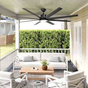 72'' Ceiling Fan with LED Light and Remote Modern Ceiling Fan 8 Blades w/6 Speed - Picture 1 of 11