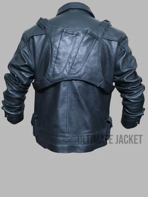 Handmade Thunderbolt Black Leather  Cosplay Costume , Jacket with Holster - Image 1 of 4
