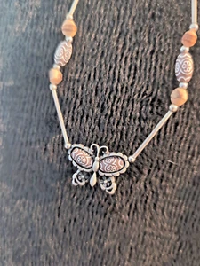 Hippie Bohemian Necklaces Butterfly Lot Of 3 Hand Beaded - Picture 1 of 10