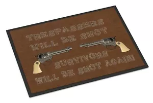 Caroline's Treasures SB3063JMAT Tresspassers Will be Shot ormat 24x36 Front - Picture 1 of 6