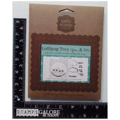 UNITY RUBBER STAMPS CLING CUSHION UK-459A LOLLIPOP TREE YOU & ME OWL CLOUDS 2606 - Image 1 of 4
